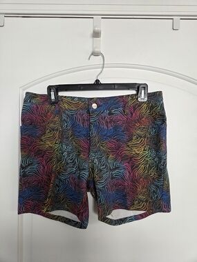 Men's Multicolor Multi-color Print Jean Shorts